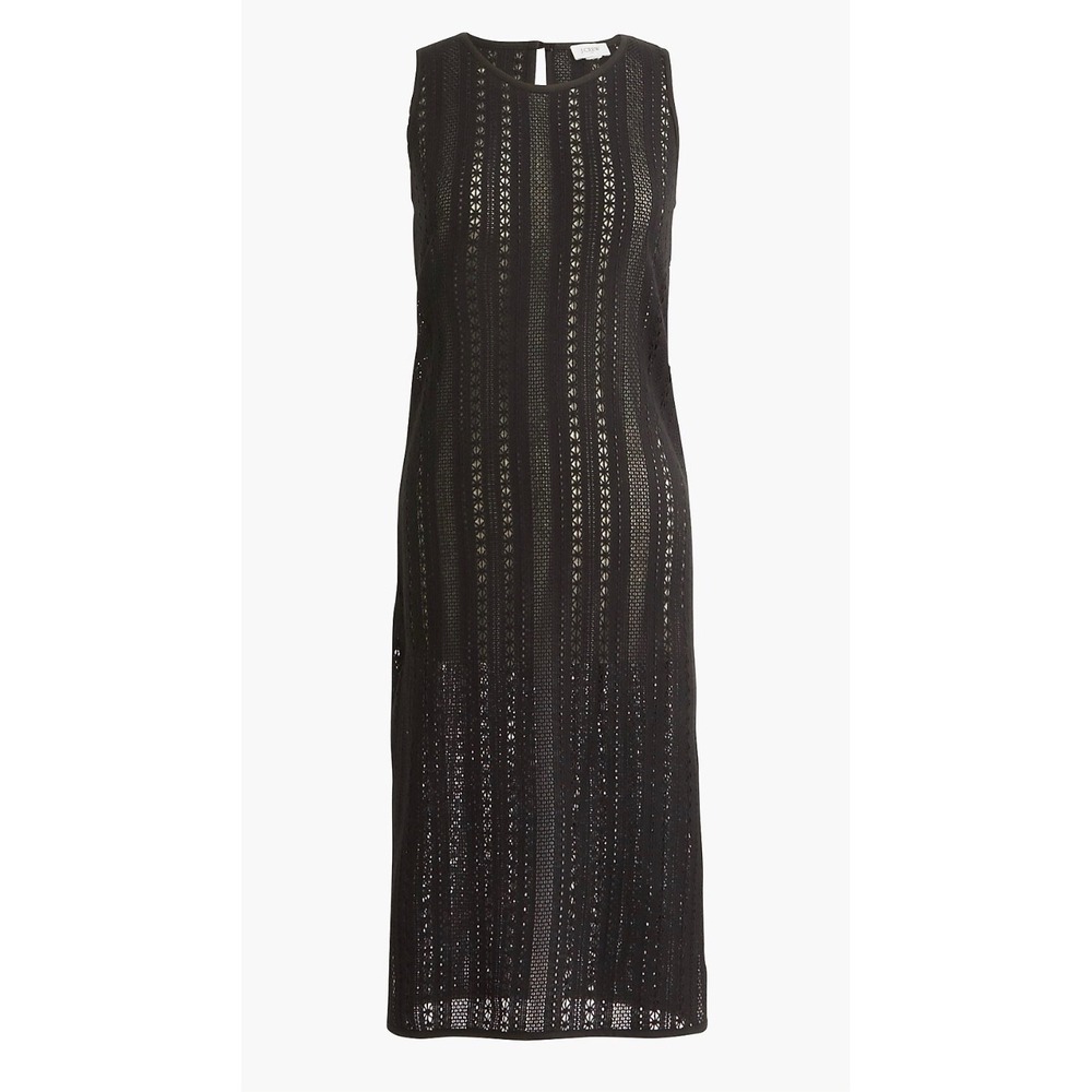 J.Crew Factory Black Crochet Midi Beach Dress Sleeveless Coverup CK709 Medium